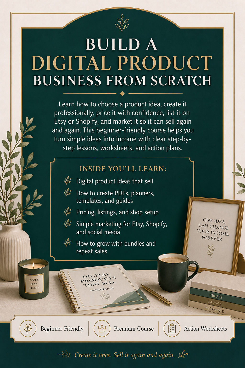 How to Create and Sell Digital Products Course Workbook
