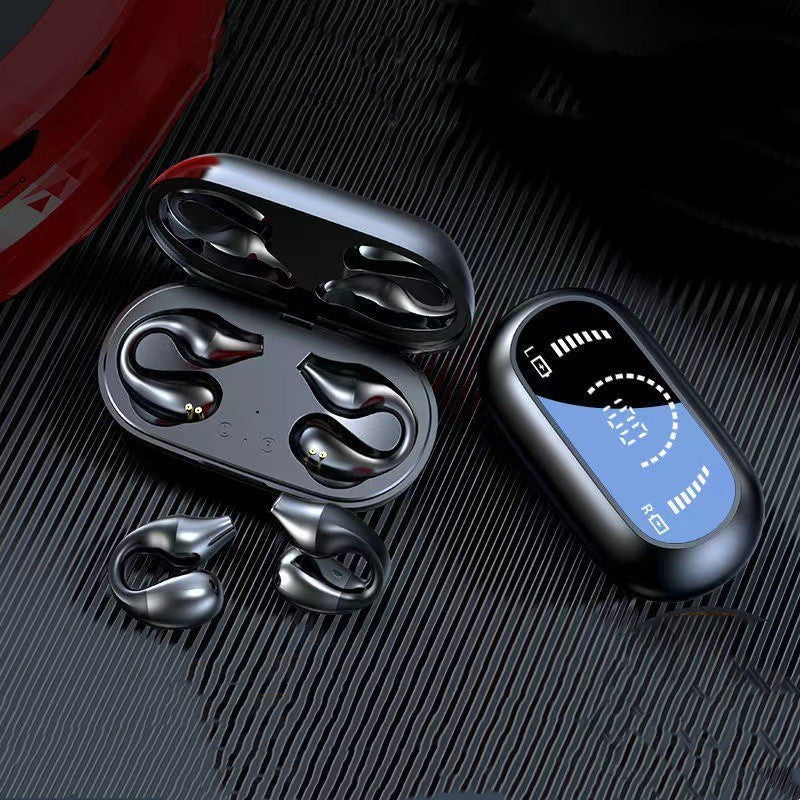 Open-Ear Ear Clip Bluetooth 5.2 Wireless Headphones with Mic