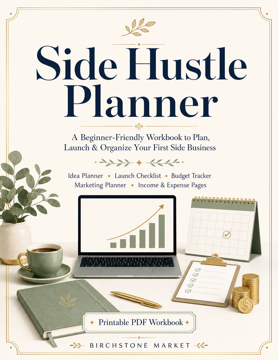 Side Hustle Planner & Launch Workbook Printable PDF
