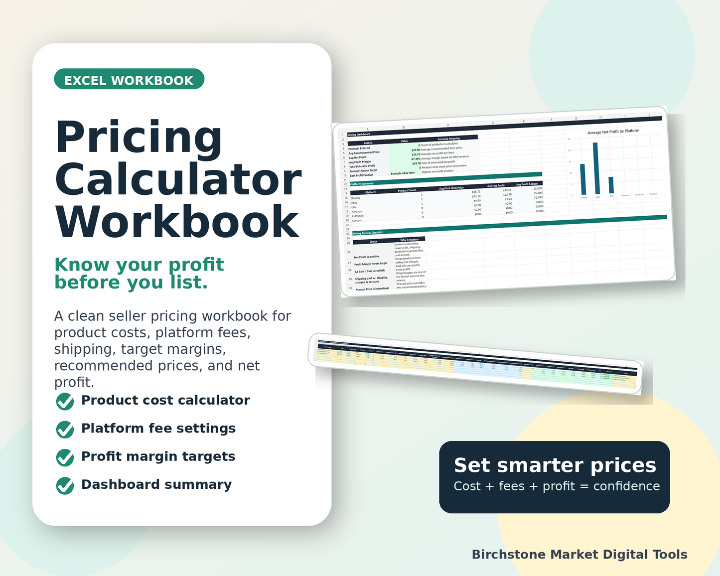 Pricing Calculator Workbook for Online Sellers