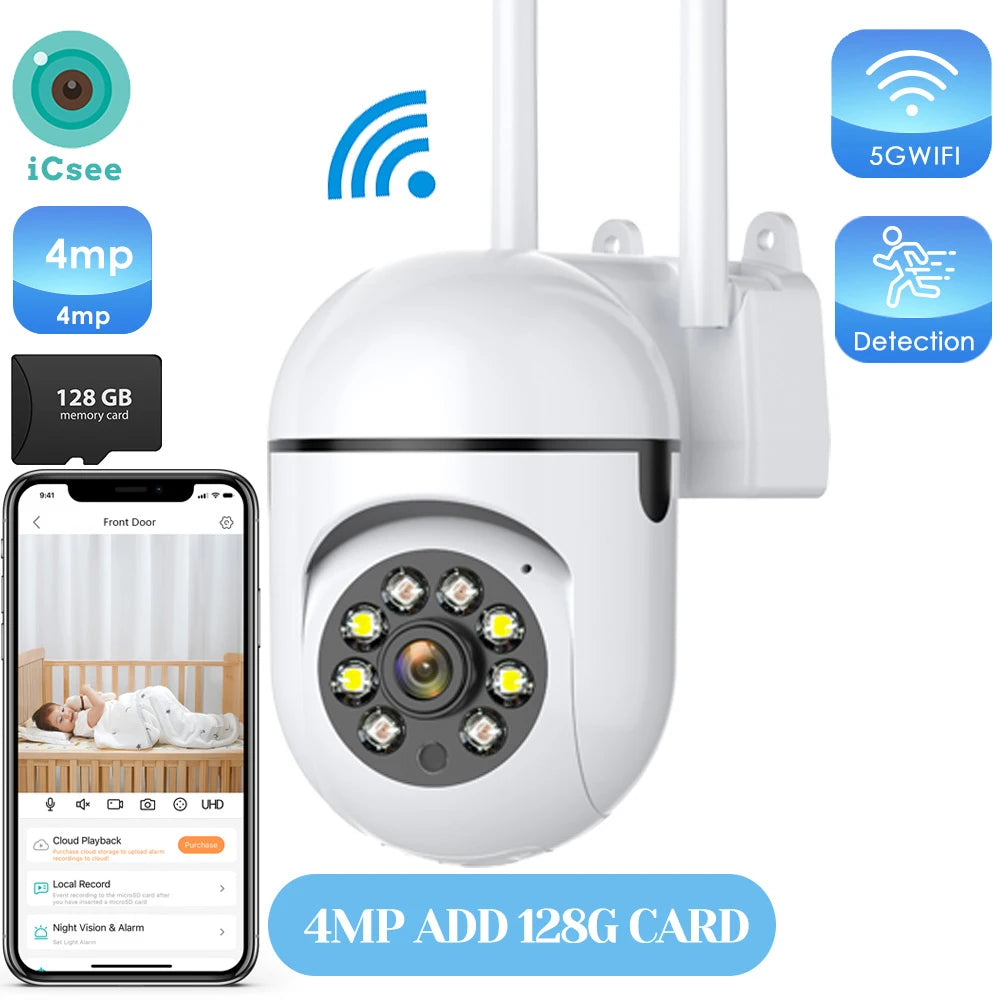 Outdoor WiFi PTZ Security Camera with AI Human Detection