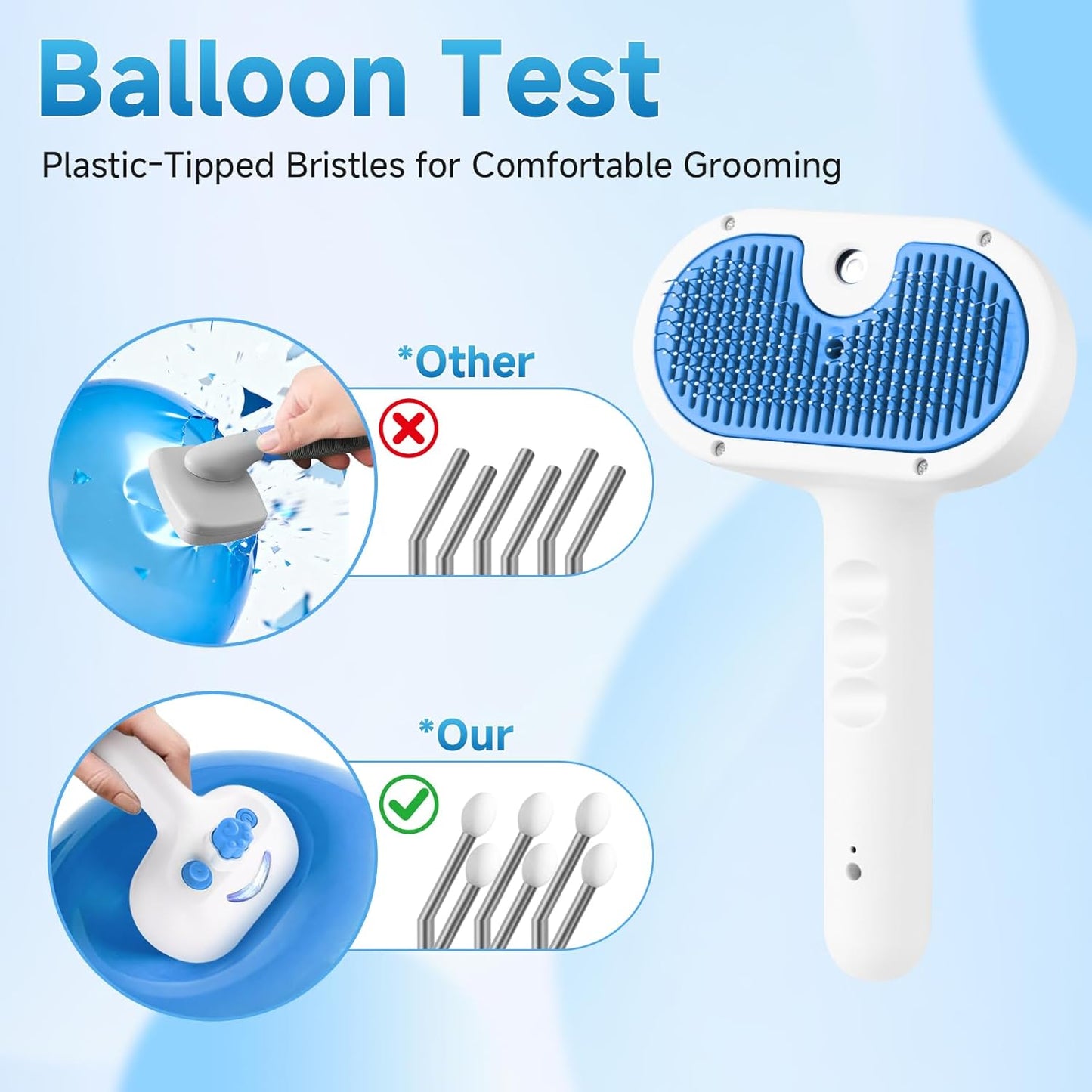 Pet Steam Brush for Dogs & Cats – Mist Grooming Deshedding Comb