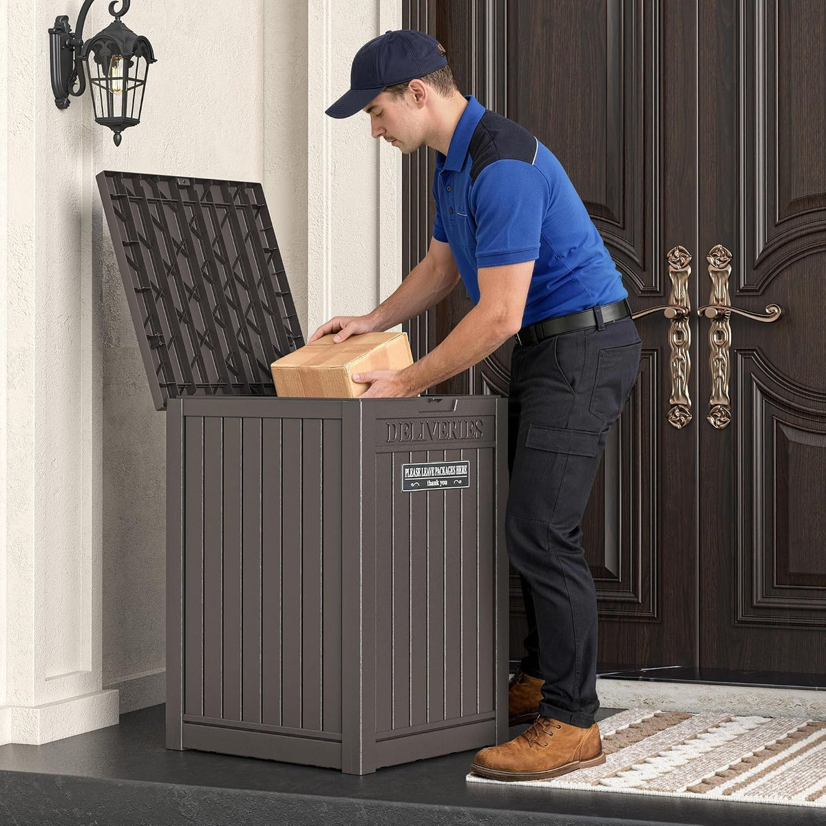 Package Delivery Box for Outside, Brown
