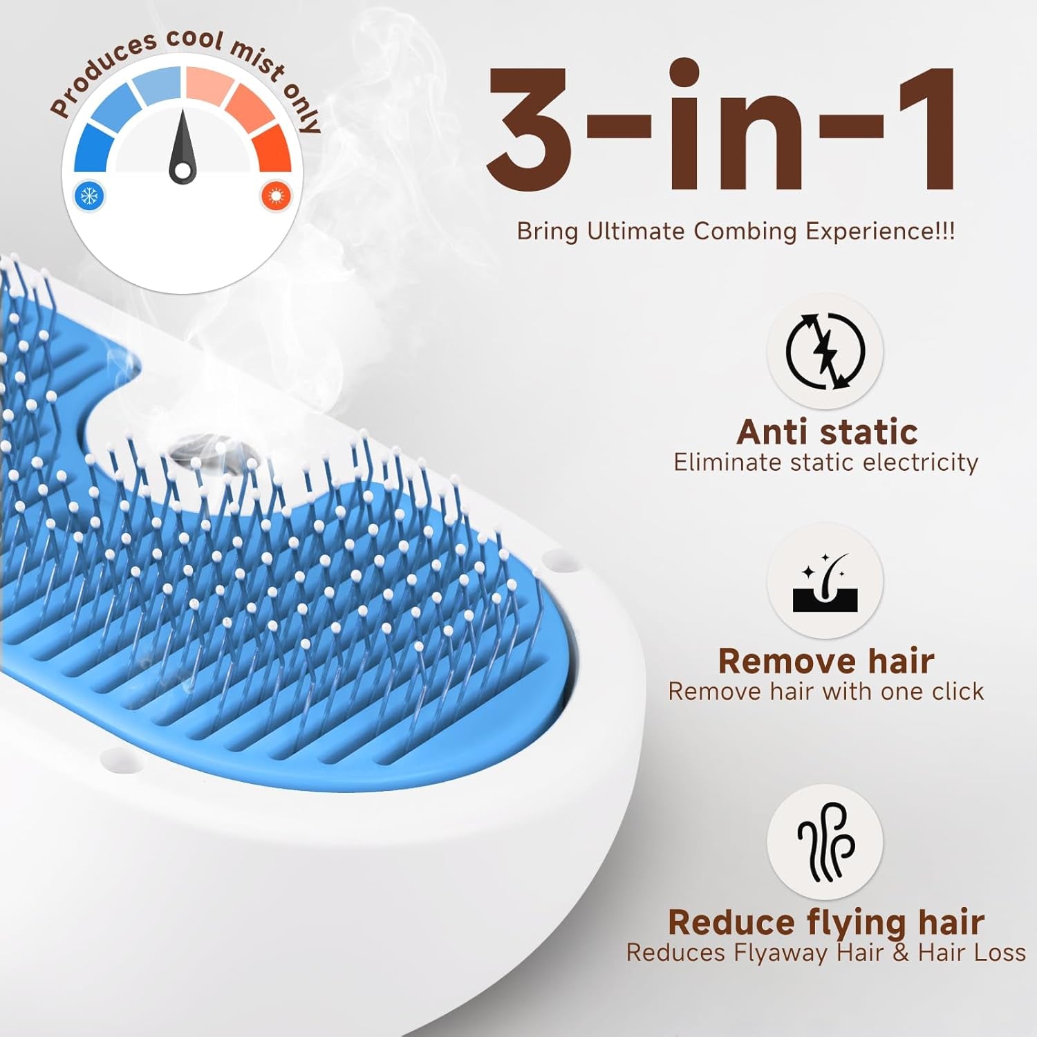 Pet Steam Brush for Dogs & Cats – Mist Grooming Deshedding Comb