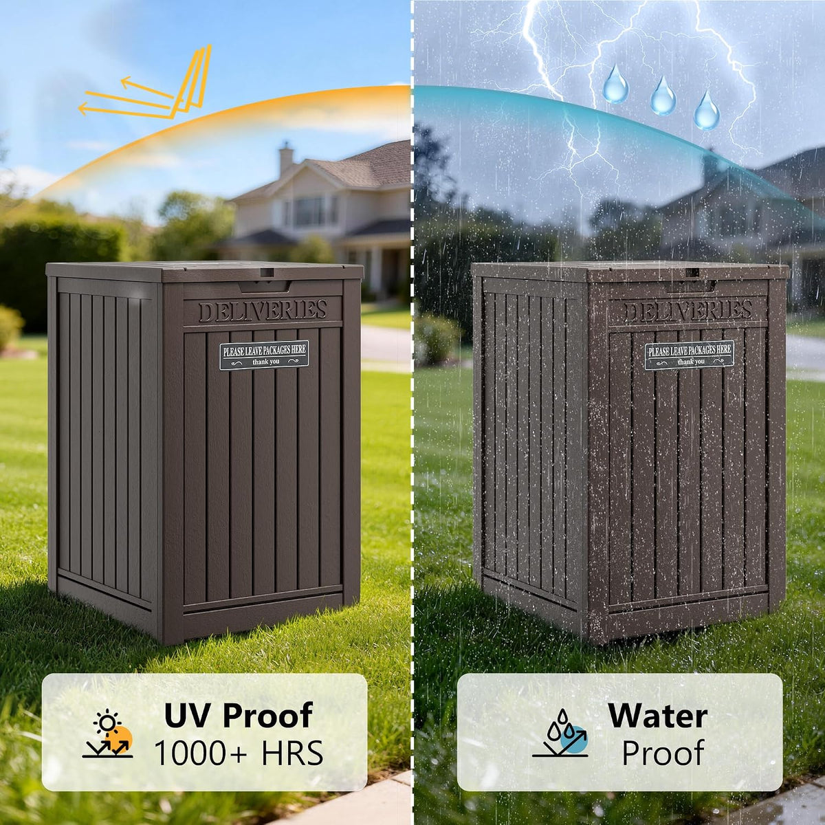Package Delivery Box for Outside, Brown