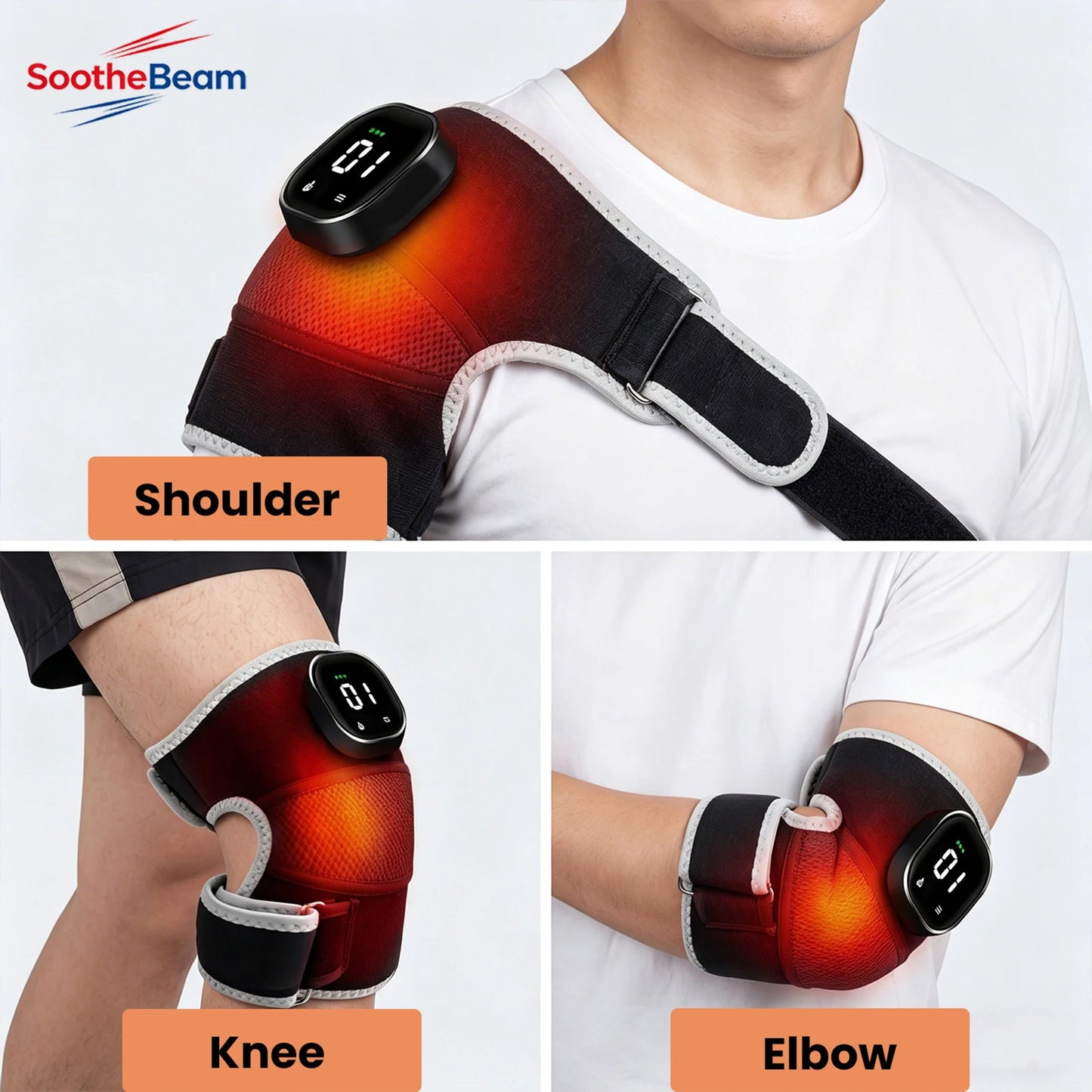 Infrared Heating Vibration Brace for Knee, Shoulder & Elbow Comfort