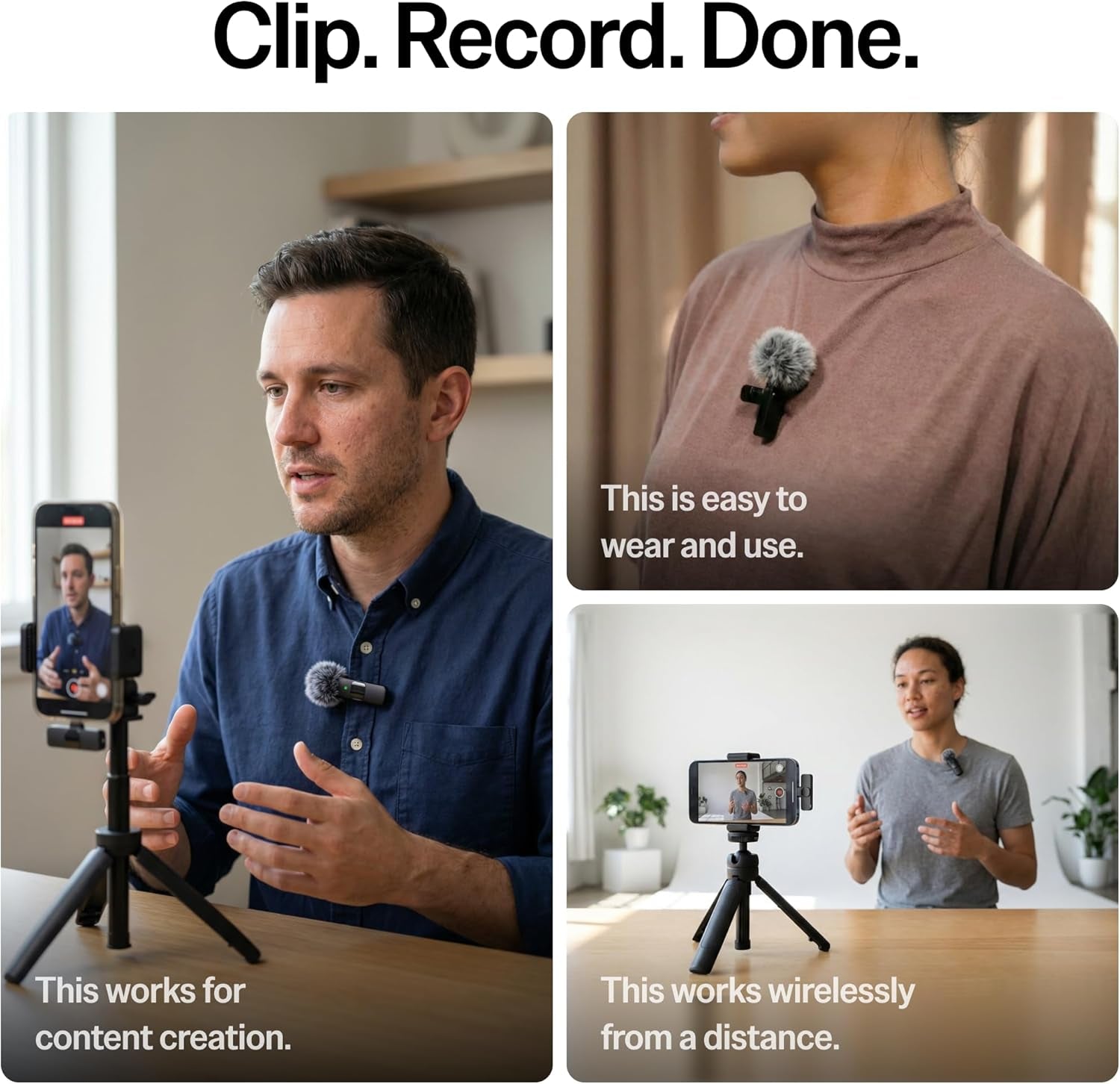 Mini Mic Pro Wireless Lavalier Microphone – 2 Pack for iPhone & Android