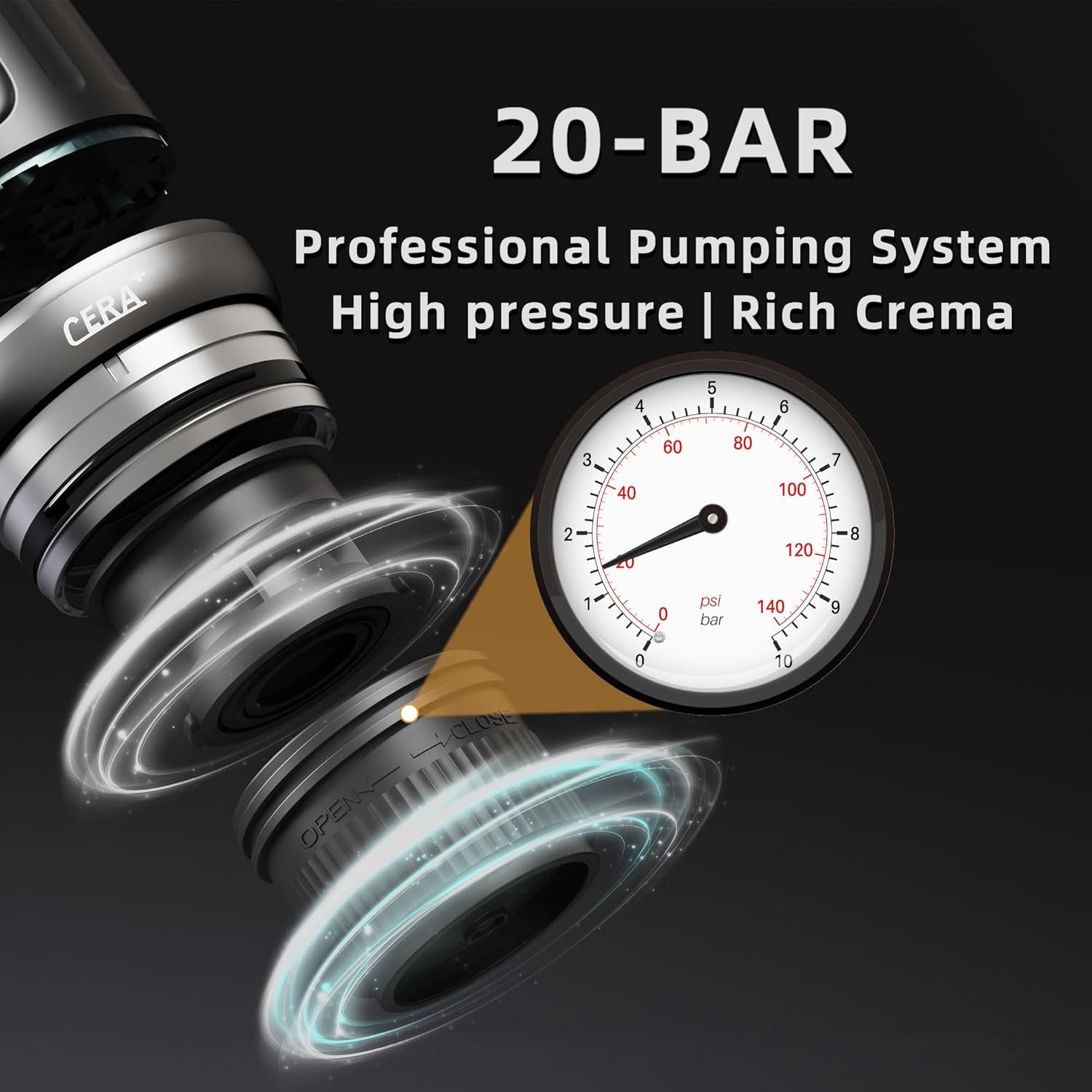 CERA+ CERApresso Self-Heating Portable Espresso Machine