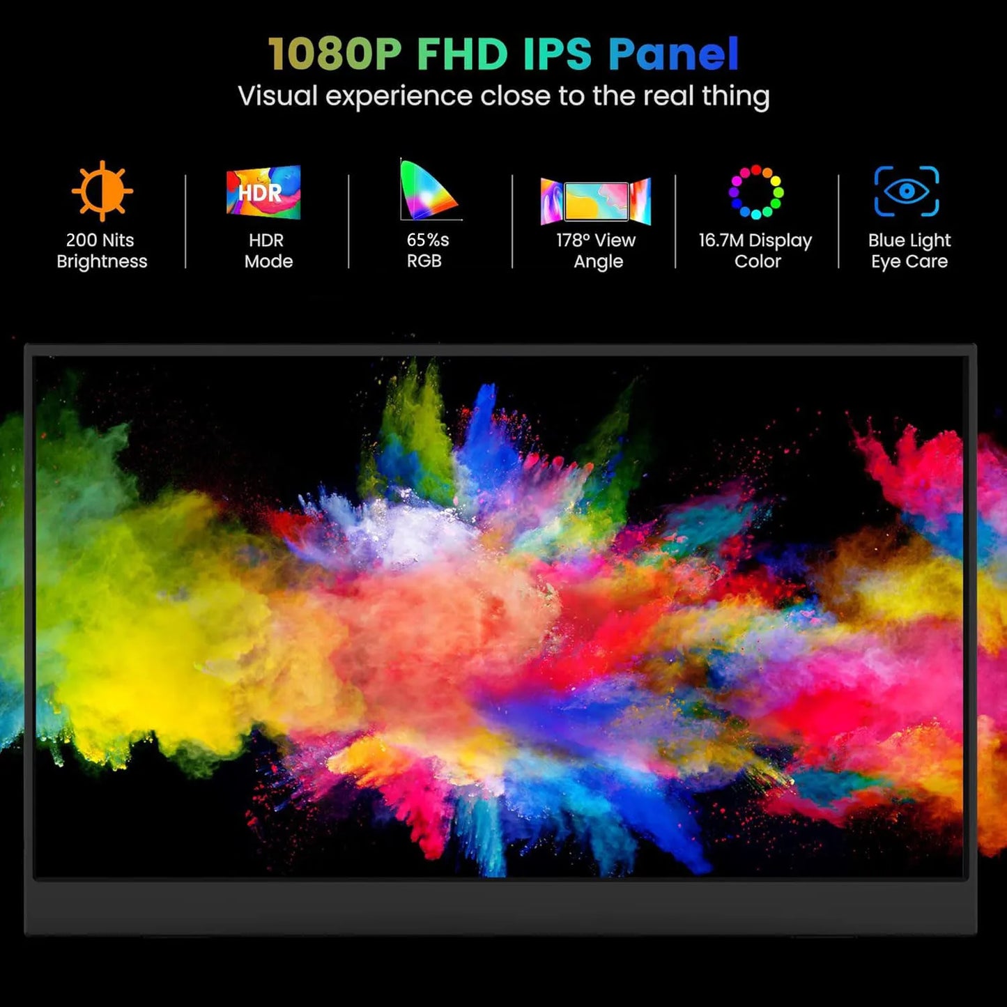 15.6-Inch Portable FHD Monitor for Laptop, Switch, PS5 & Work