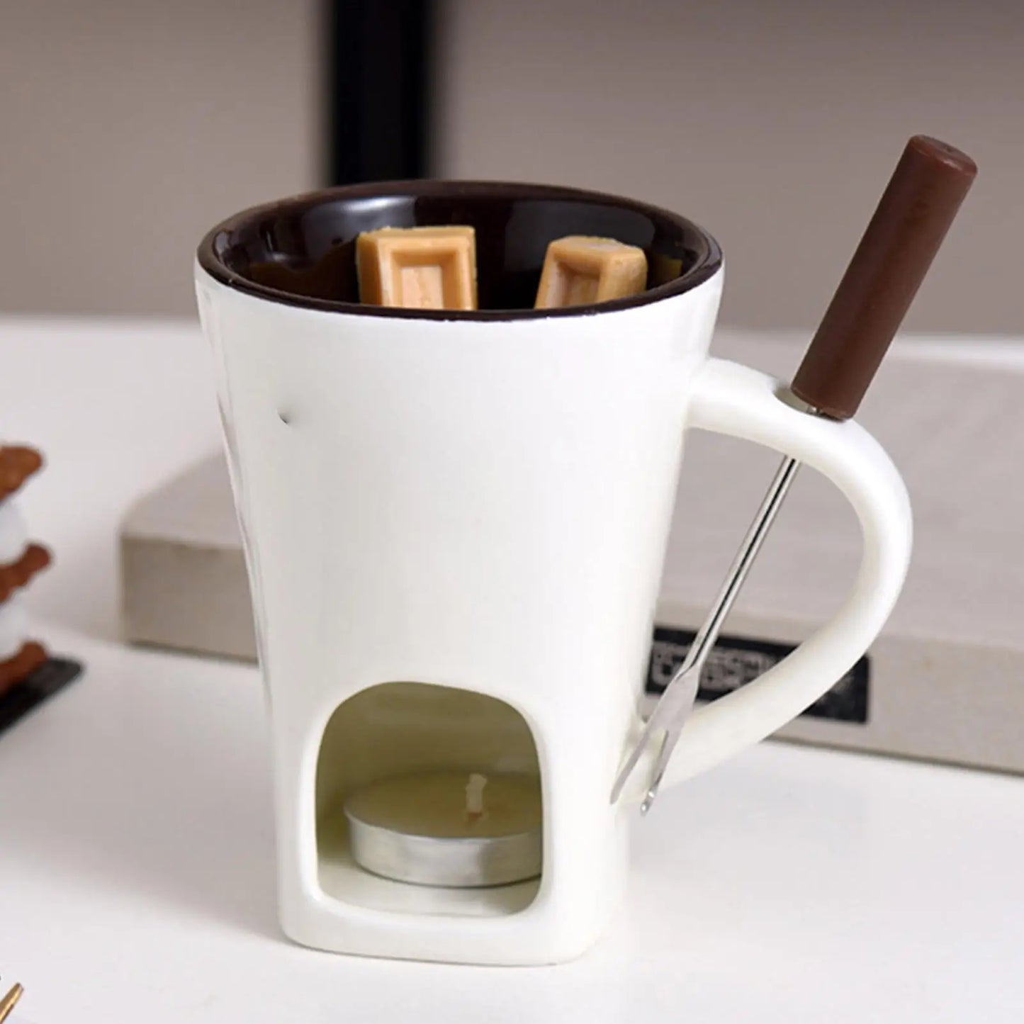 Personal Chocolate Fondue Mug Set with Fork