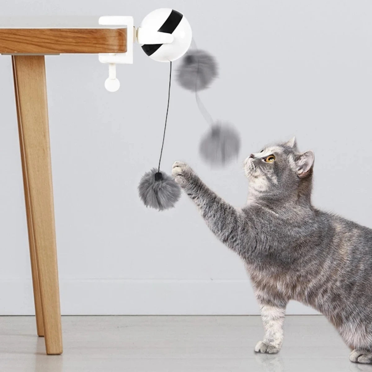 1Pc Fun Lifting Ball Electric Motion Cat Toy with Automatic Retractable Cat Teasing Ball Rotating Interactive Puzzle Pet Toys