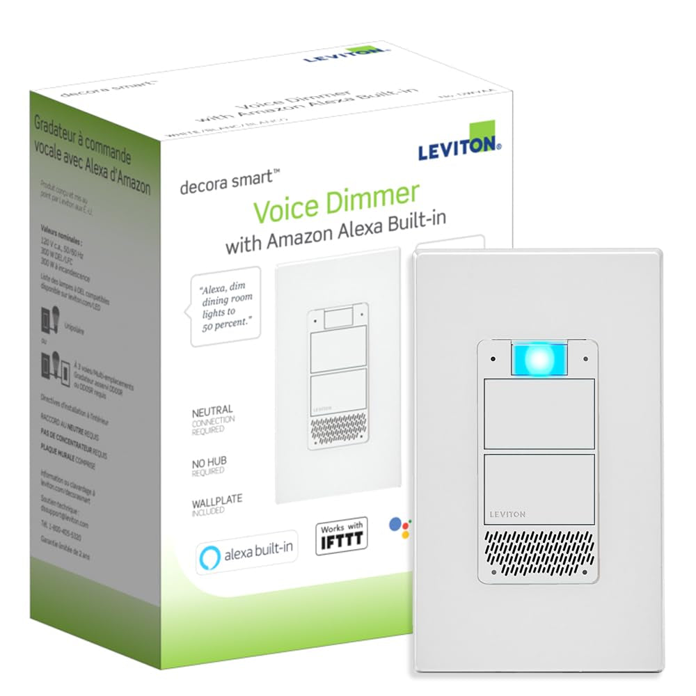 Decora Smart Switch, Wi-Fi, Works with Matter, Alexa, Google Assistant, Apple Home/Siri & Wired or Wirefree 3-Way, Neutral Wire Required, D315S-1RW, White