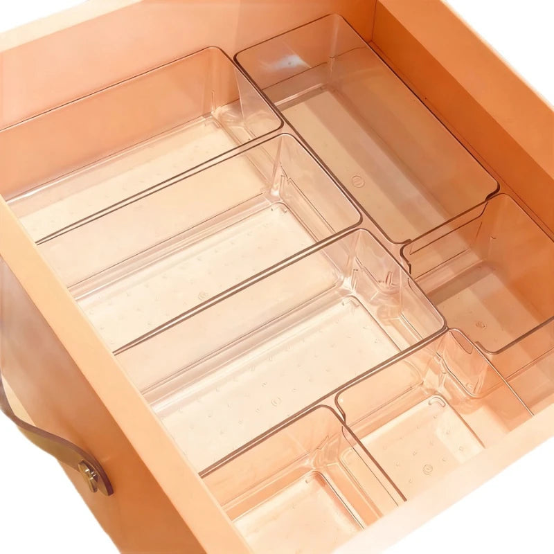 7 Pcs Set Drawer Divide Desktop Storage Box Cosmetics Storage Toolbox Underwear Socks Partition Sorting Transparent Storage Rack