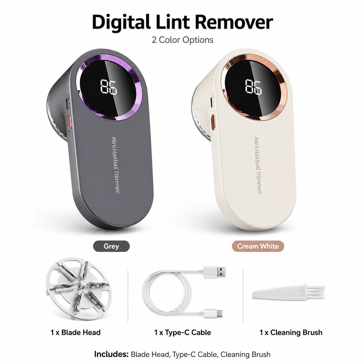 Electric Fabric Shaver USB Rechargeable Lint Remover LED Portable Clothes Fuzz Hair Pellet Removal Tool