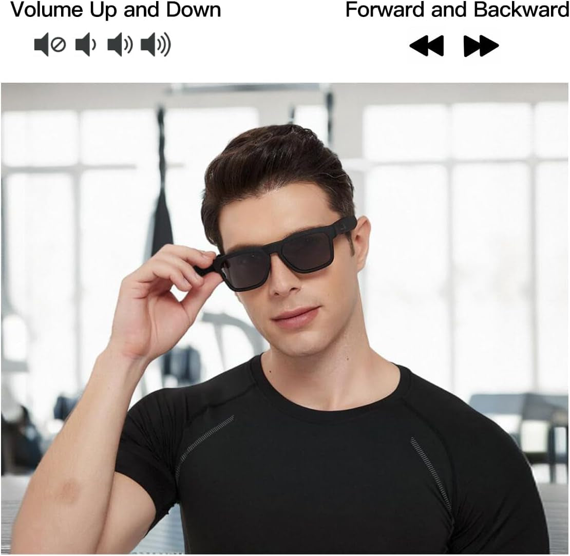 OhO Sunshine Bluetooth Audio Sunglasses – Open Ear Sport Glasses