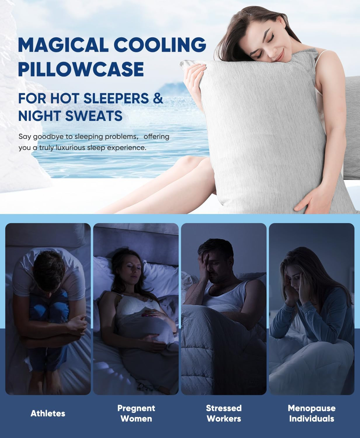 Cooling Pillowcase for Hot Sleepers | Soft Breathable Pillow Cover
