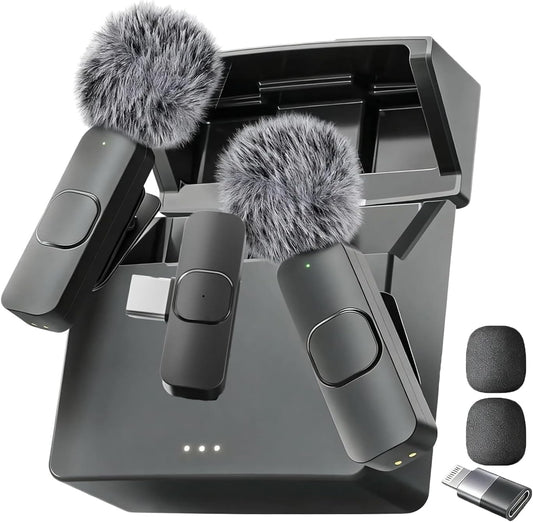 Mini Mic Pro Wireless Lavalier Microphone – Clip-On Mic with Charging Case