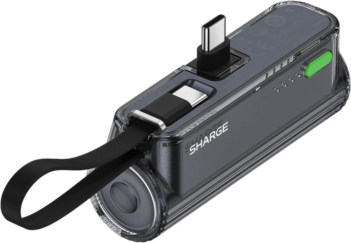 SHARGE Retractable 3-in-1 10000mAh Power Bank with USB-C Cable