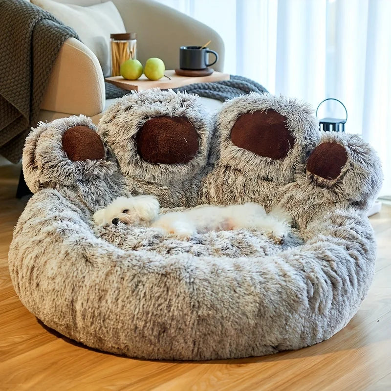 Bear Paw Fluffy Pet Sofa Bed for Dogs & Cats