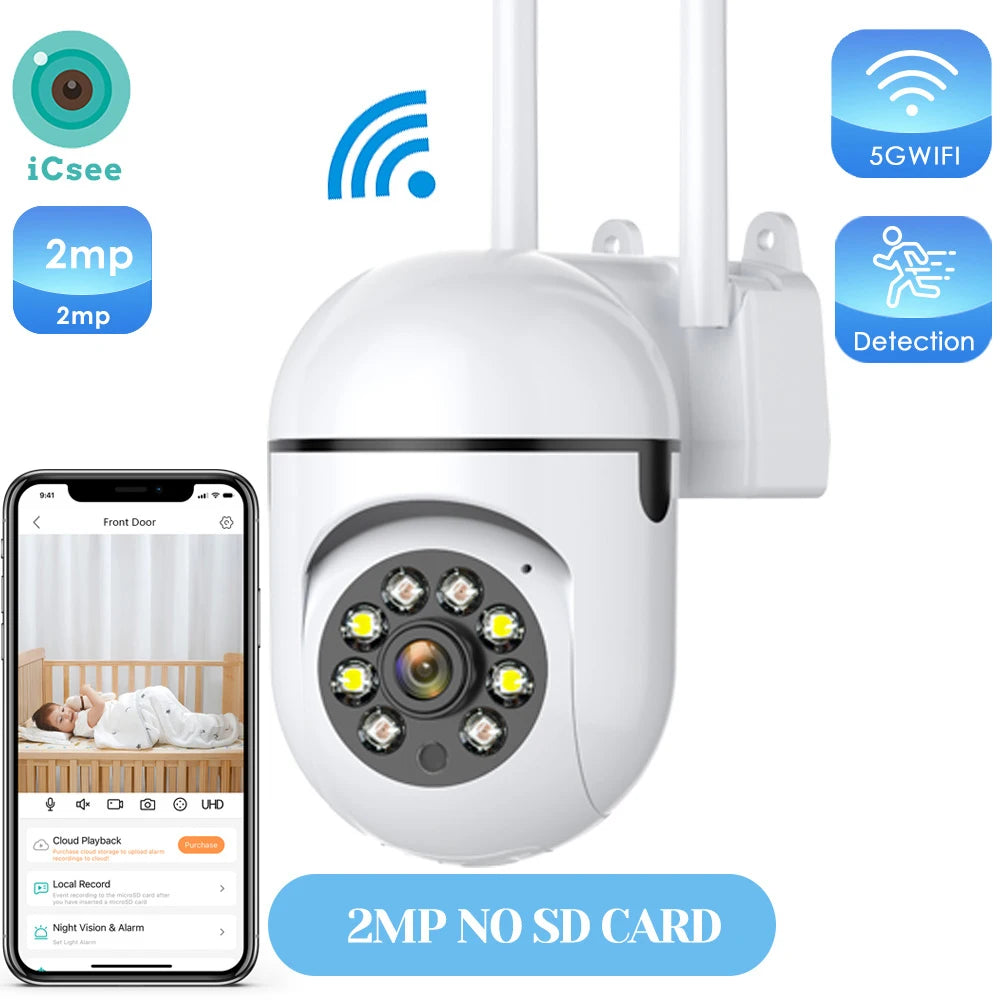 Outdoor WiFi PTZ Security Camera with AI Human Detection
