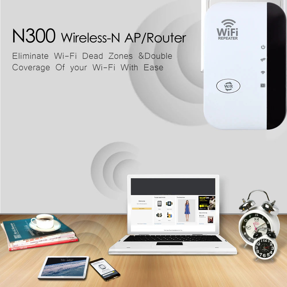 FENVI 300Mbps WiFi Repeater Wireless Range Extender