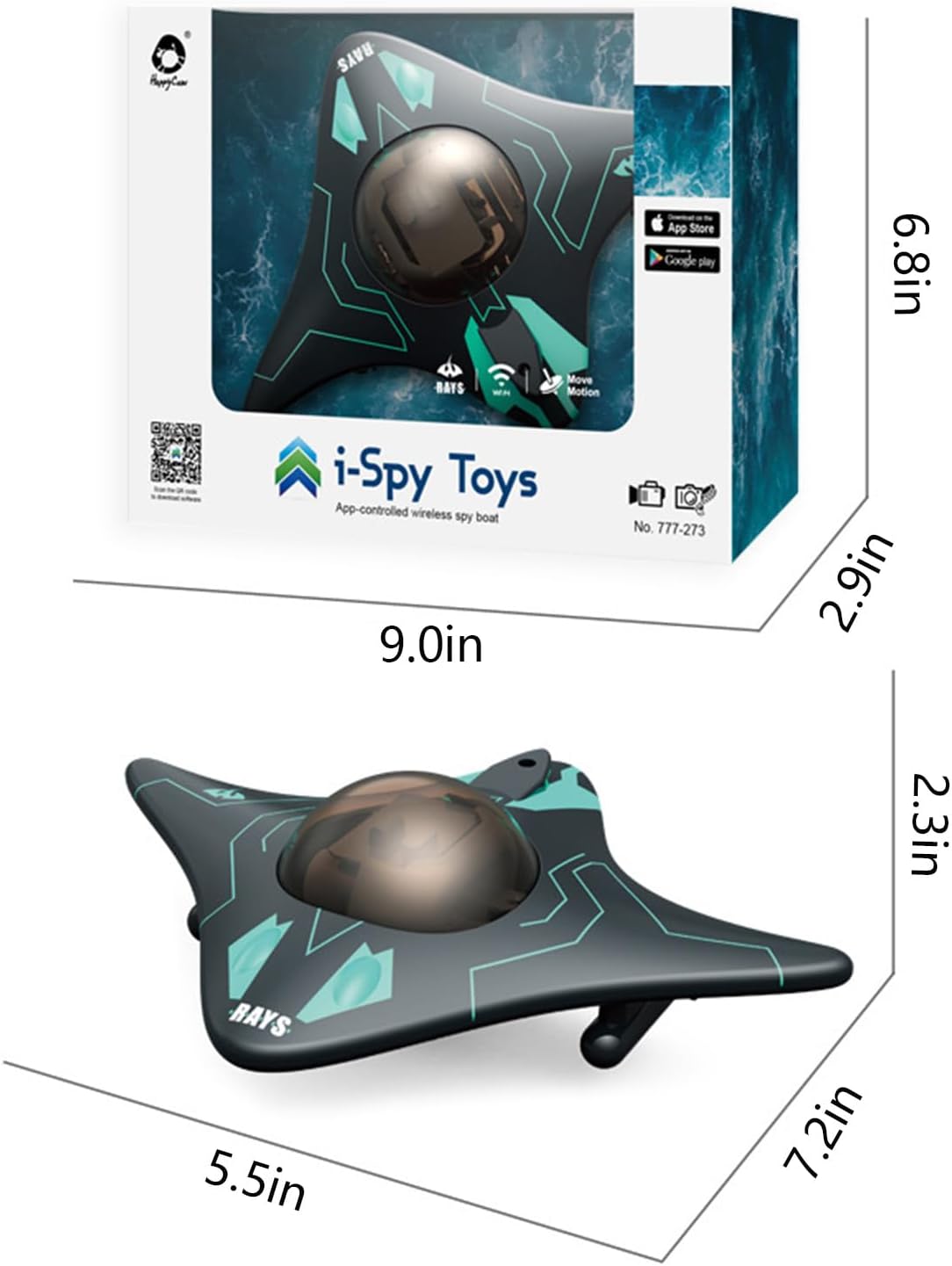 Kids WiFi Camera RC Boat Mini App-Controlled Waterproof Toy