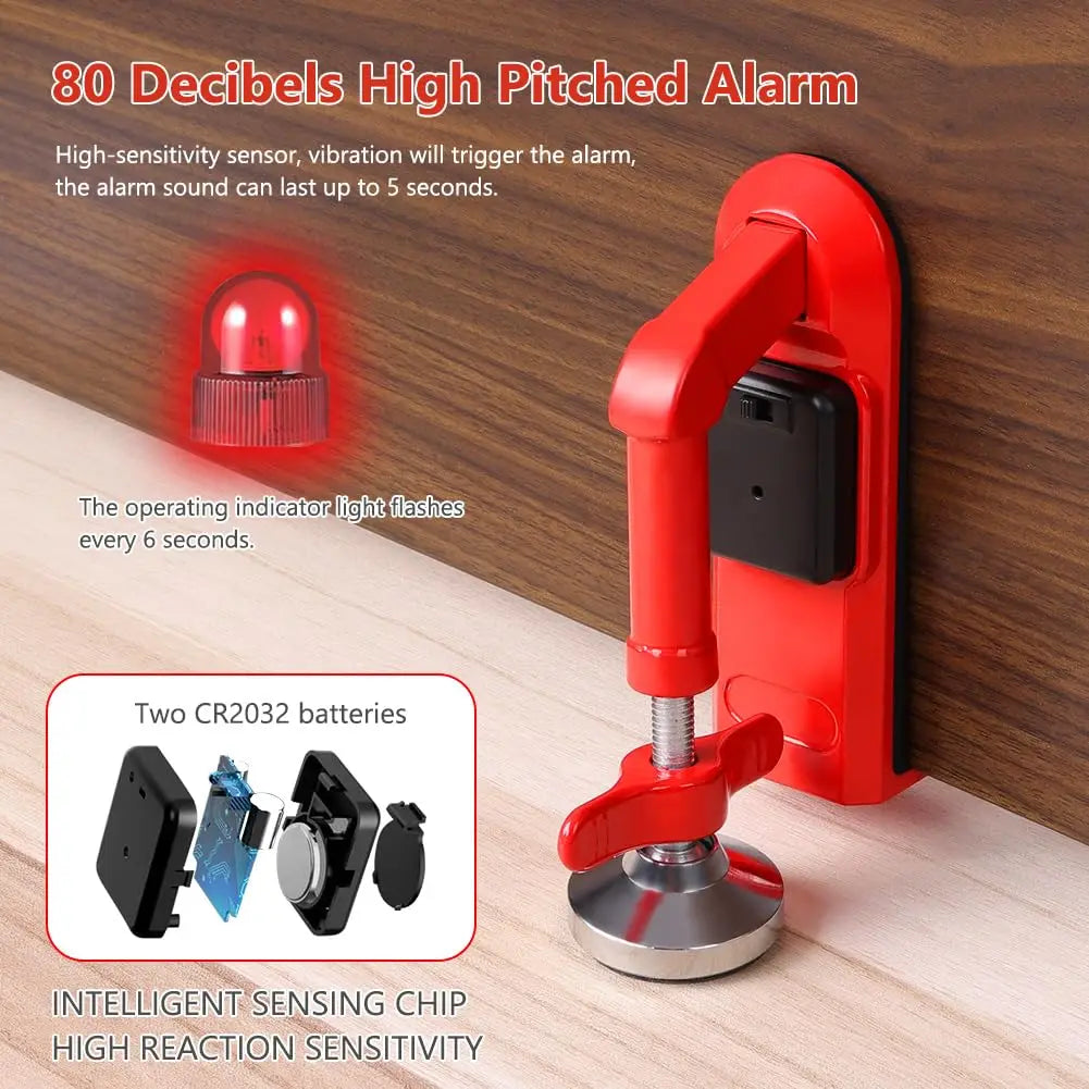Portable Door Stop Alarm Adjustable Travel Security Door Jammer