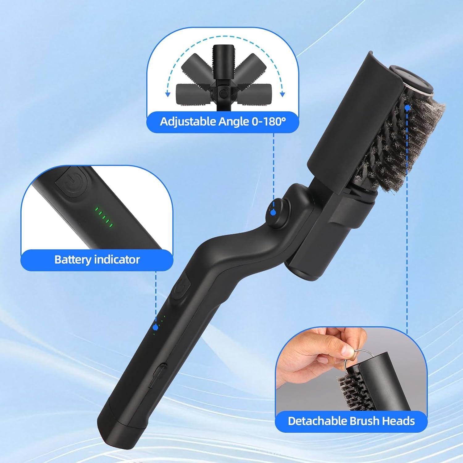 Rechargeable Electric Grill Brush with 3 Speeds