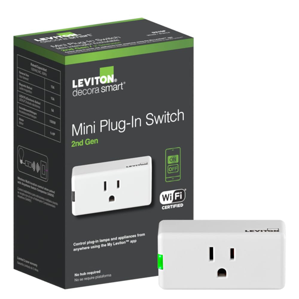 Decora Smart Switch, Wi-Fi, Works with Matter, Alexa, Google Assistant, Apple Home/Siri & Wired or Wirefree 3-Way, Neutral Wire Required, D315S-1RW, White