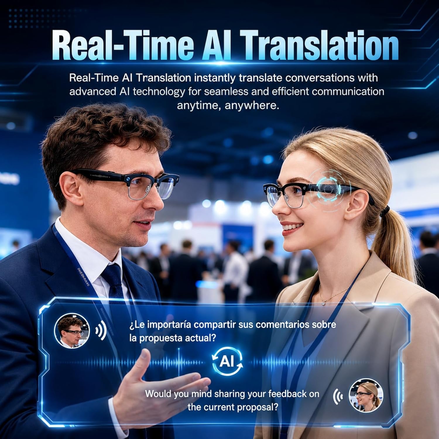 SGUKZF AI Smart Glasses with 4K Camera & Bluetooth Audio