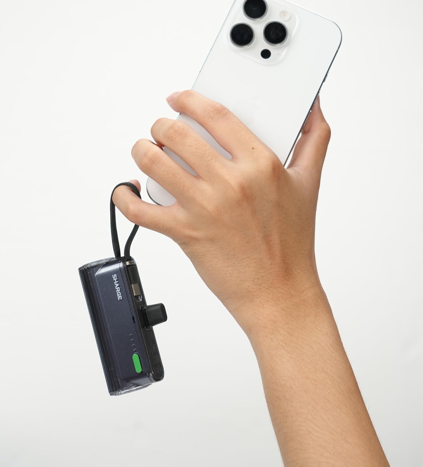 SHARGE Retractable 3-in-1 10000mAh Power Bank with USB-C Cable