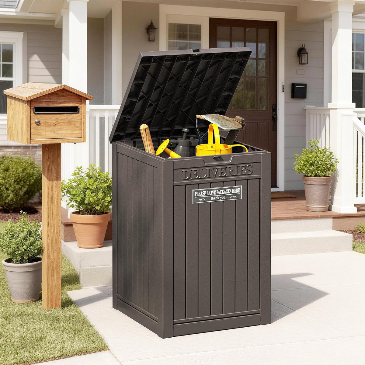 Package Delivery Box for Outside, Brown