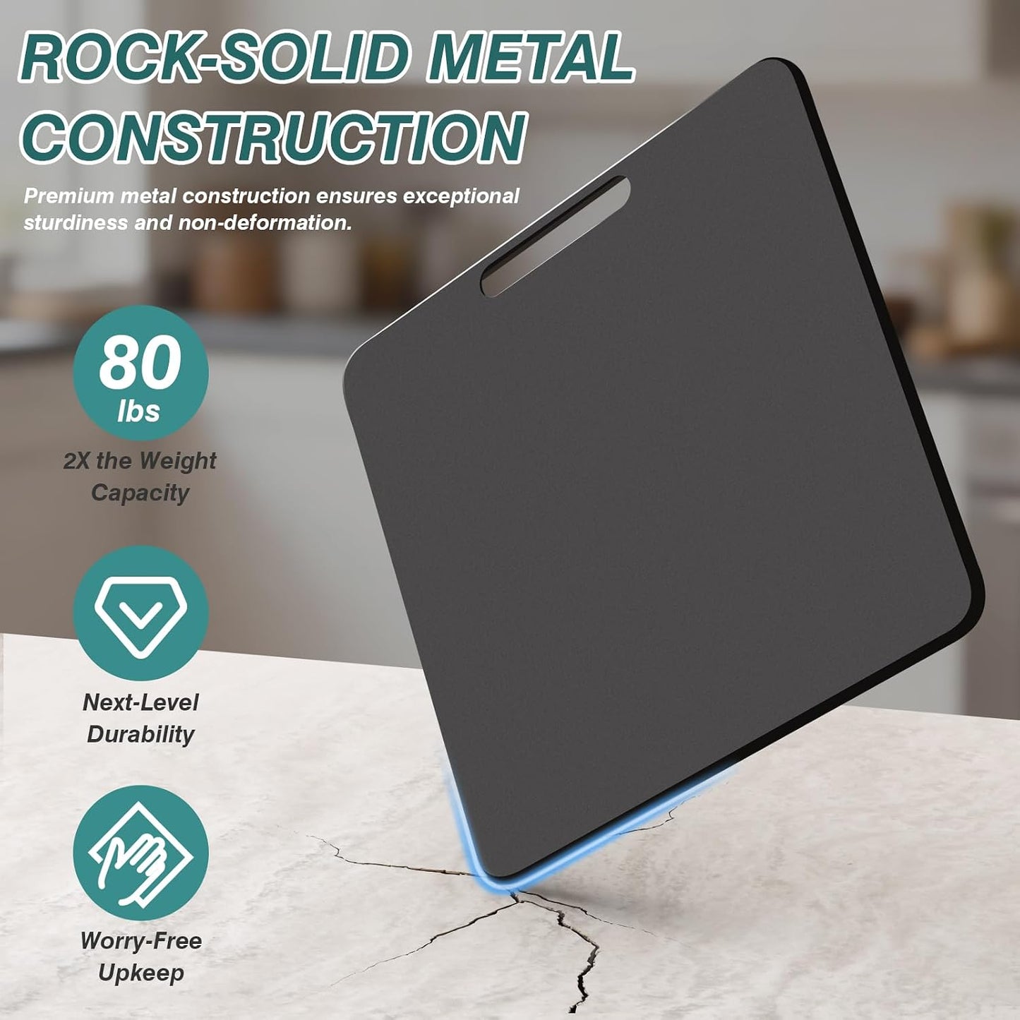 Metal Appliance Slider, Sliding Tray for Coffee Maker | 360° Effortless Movement,Small Appliance Rolling Tray for Counter, Coffee Pot Slider, Wide - Small (10"D X 12"W)