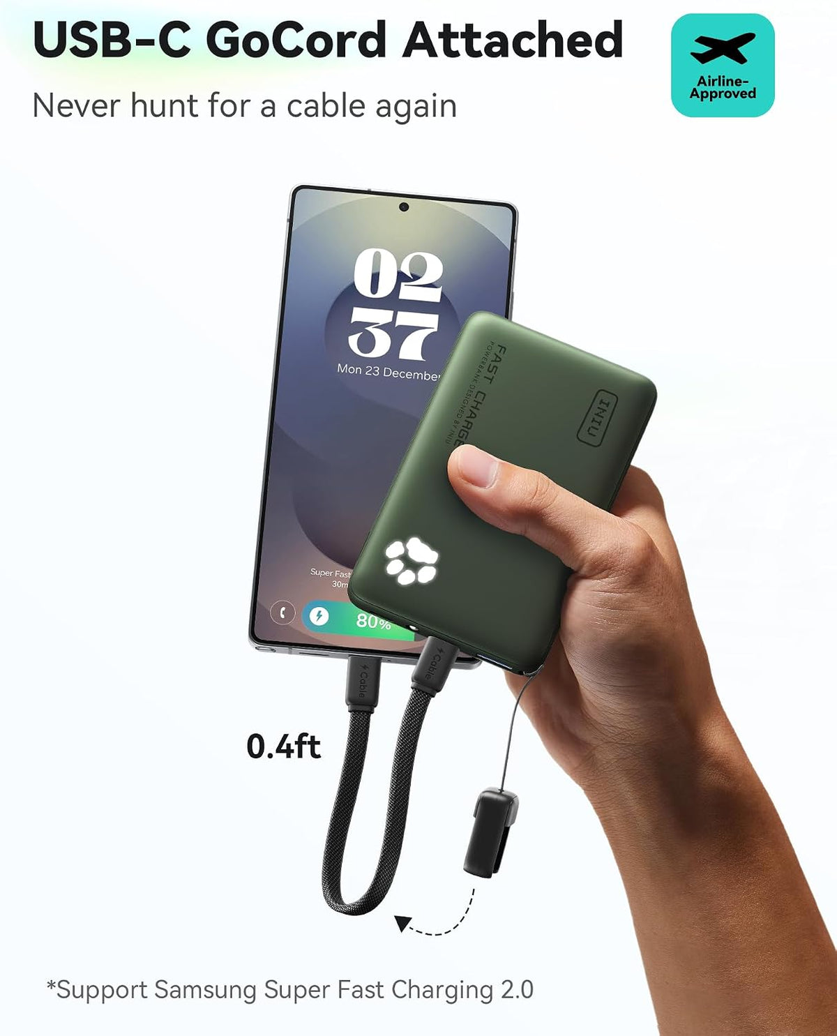 45W Fast Charging Power Bank, Smaller 10000Mah Travel Portable Charger
