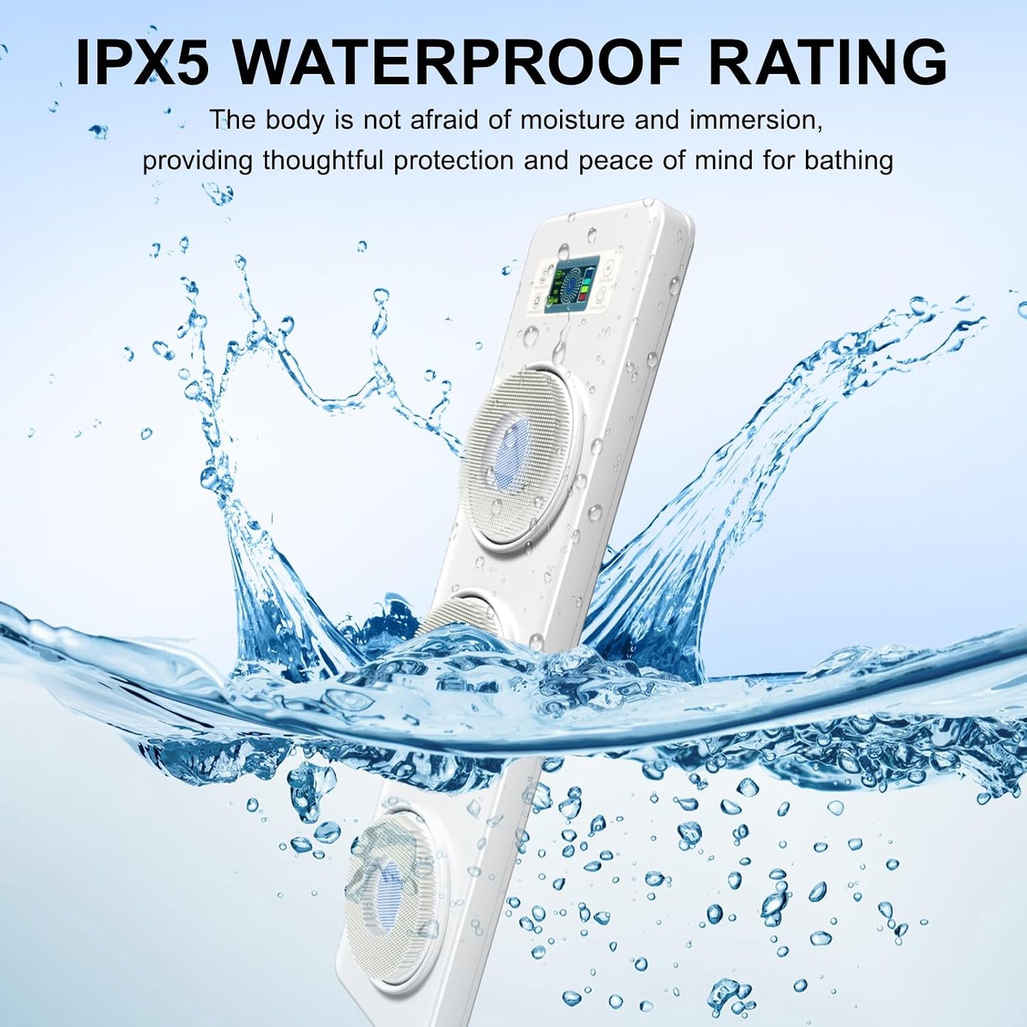 Electric Shower Brush for Body, Wall Mounted Back Scrubber for Shower, Exfoliating Shower Brush with Intelligent Display Screen,Back Bath Scrubber for Massage and Deep Cleansing