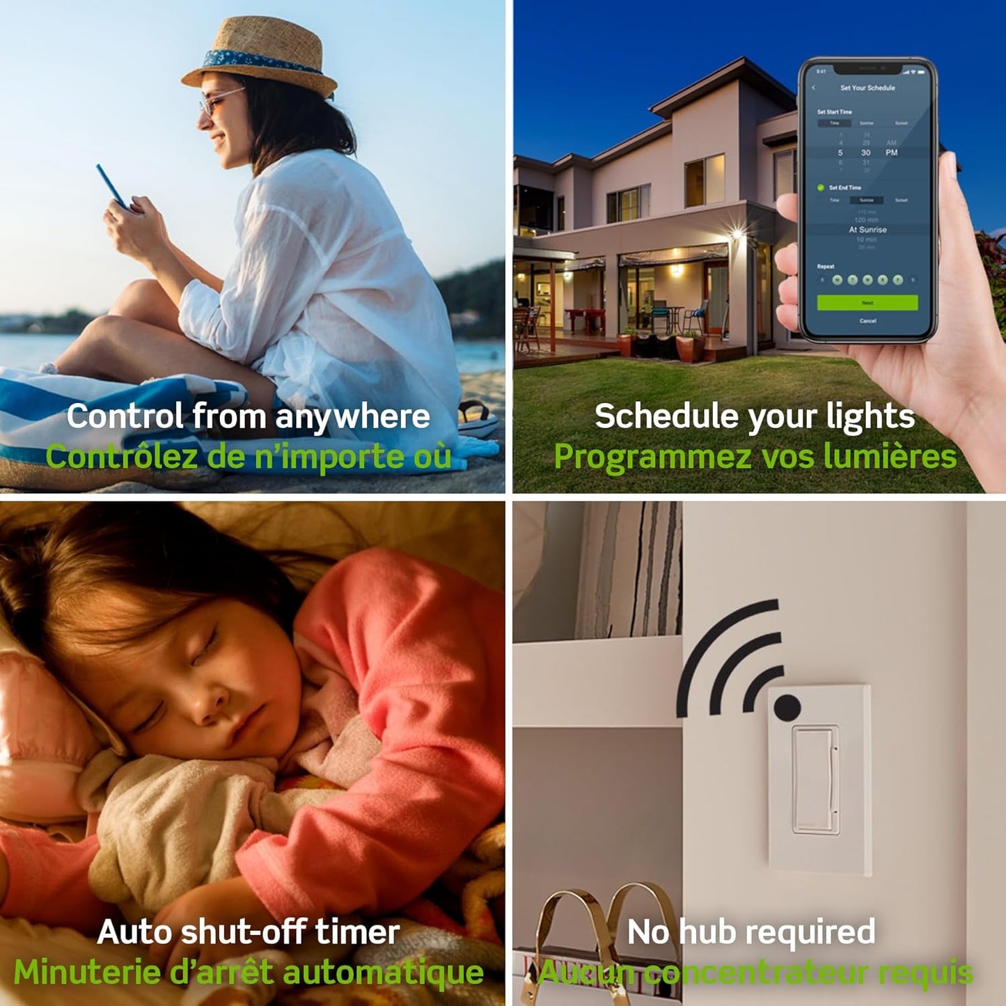 Decora Smart Switch, Wi-Fi, Works with Matter, Alexa, Google Assistant, Apple Home/Siri & Wired or Wirefree 3-Way, Neutral Wire Required, D315S-1RW, White