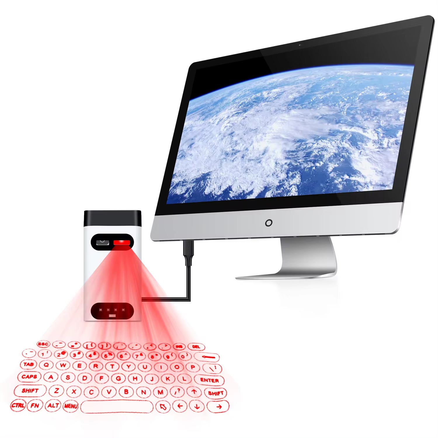 Mini Wireless Laser Projection Keyboard with Bluetooth Mouse Function
