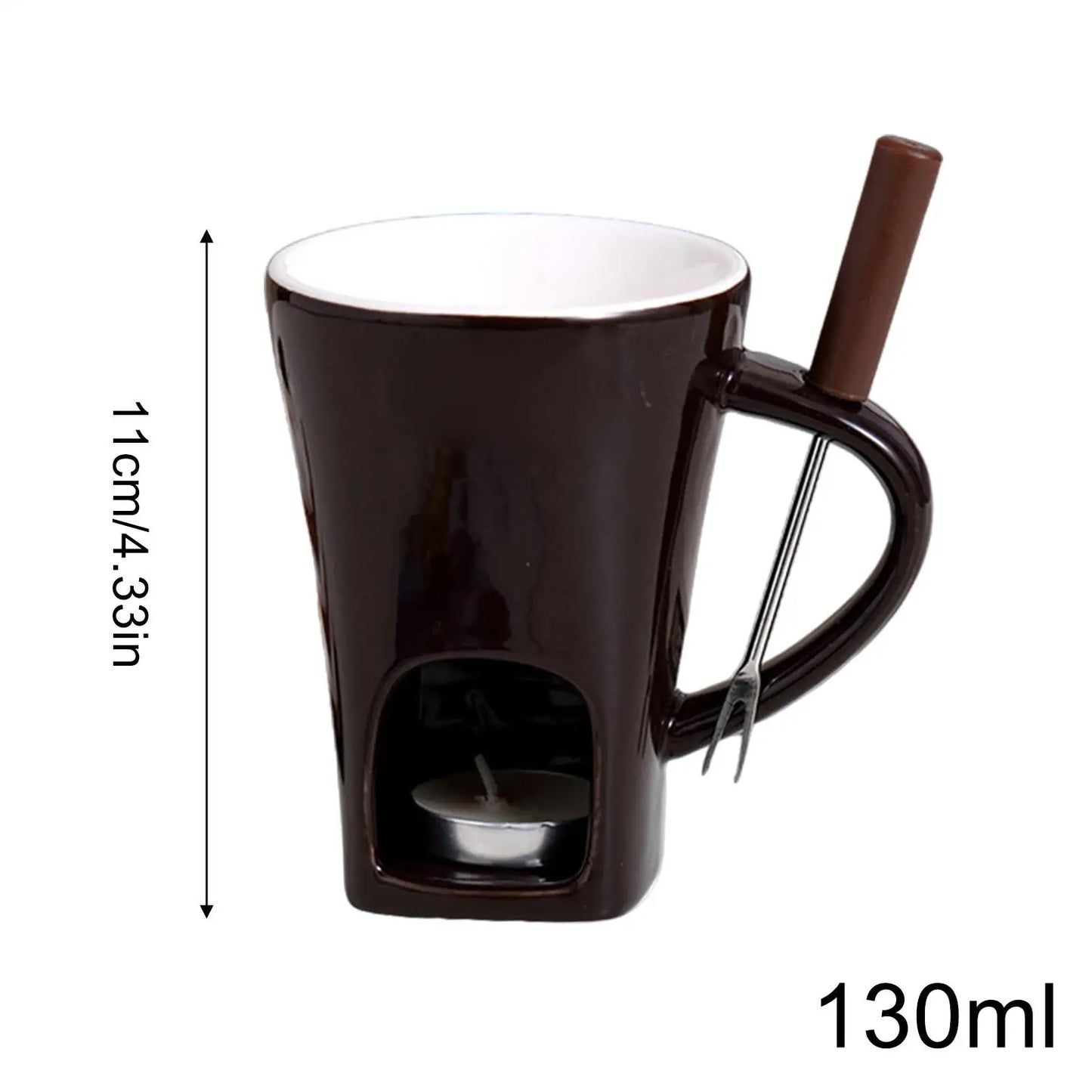 Personal Chocolate Fondue Mug Set with Fork