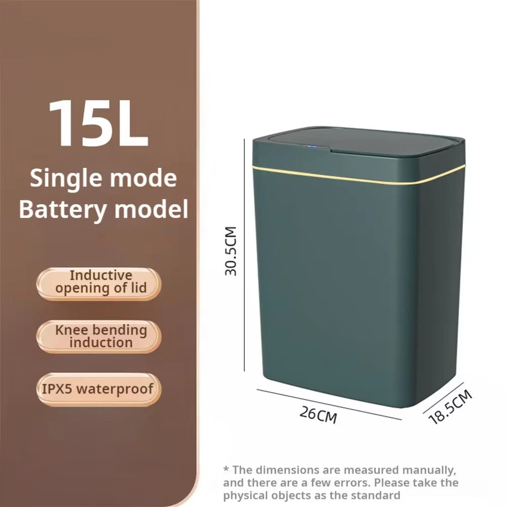 15L Touchless Smart Sensor Bathroom Trash Can