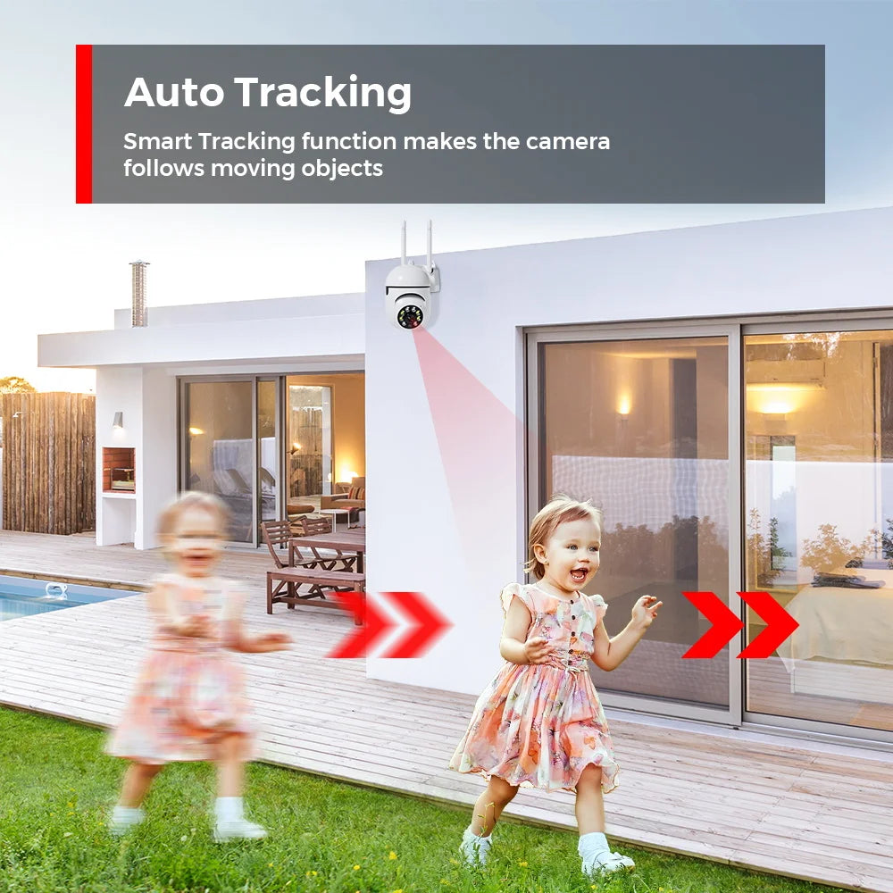 Outdoor WiFi PTZ Security Camera with AI Human Detection