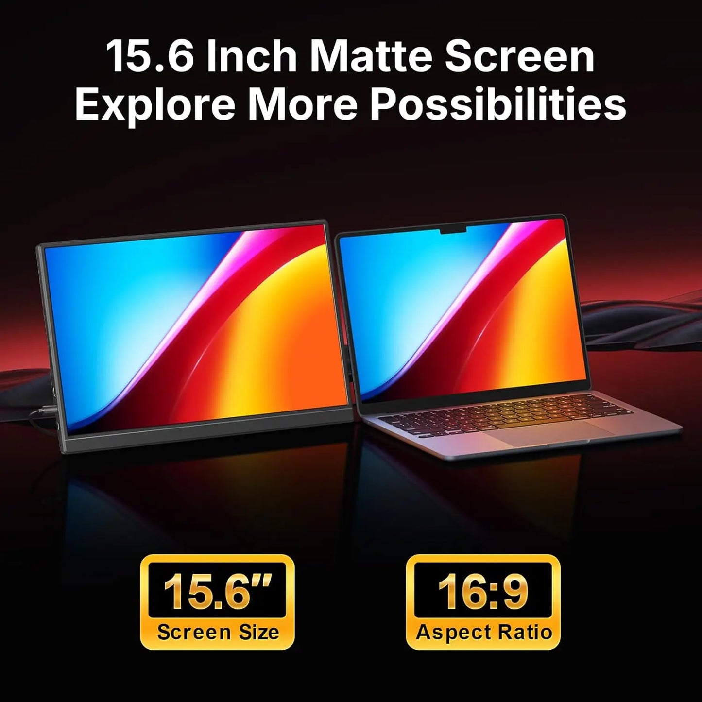 15.6-Inch Portable FHD Monitor for Laptop, Switch, PS5 & Work