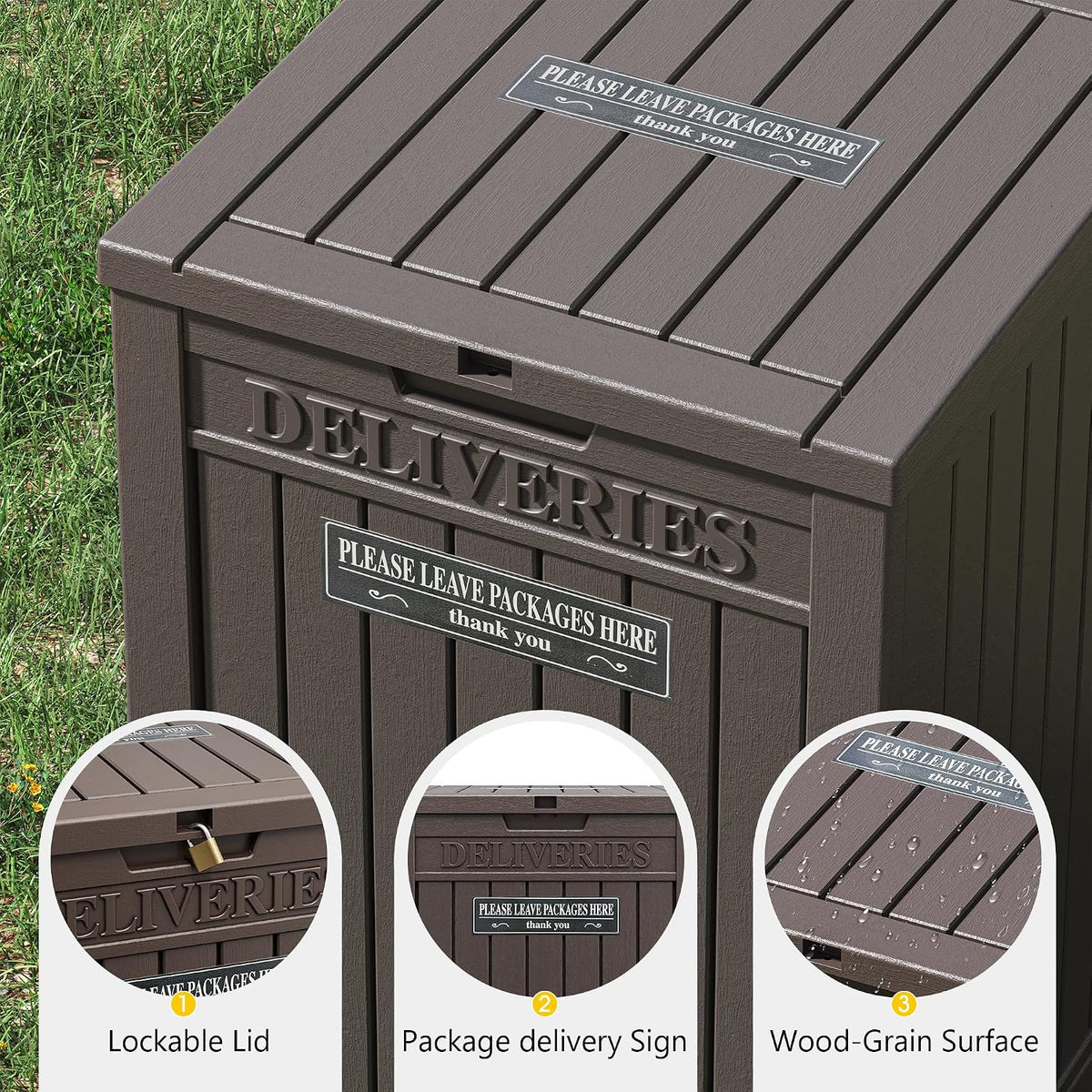 Package Delivery Box for Outside, Brown