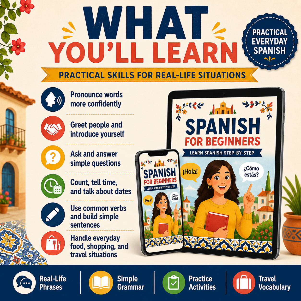 Spanish for Beginners Ebook | Learn Spanish Step by Step