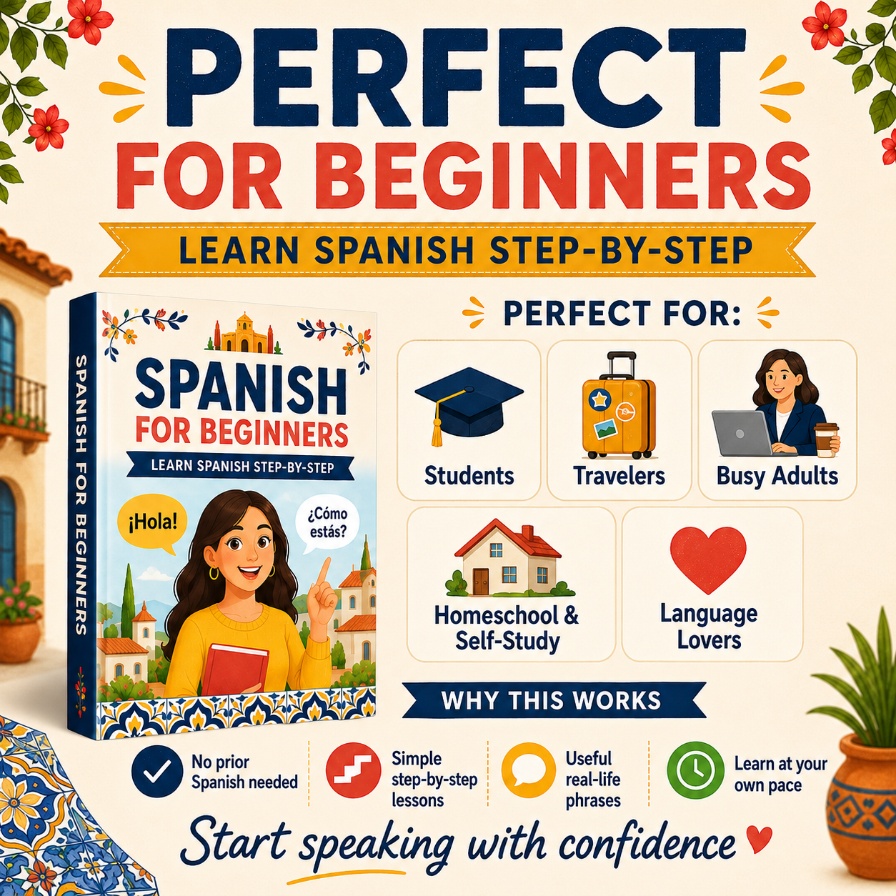 Spanish for Beginners Ebook | Learn Spanish Step by Step