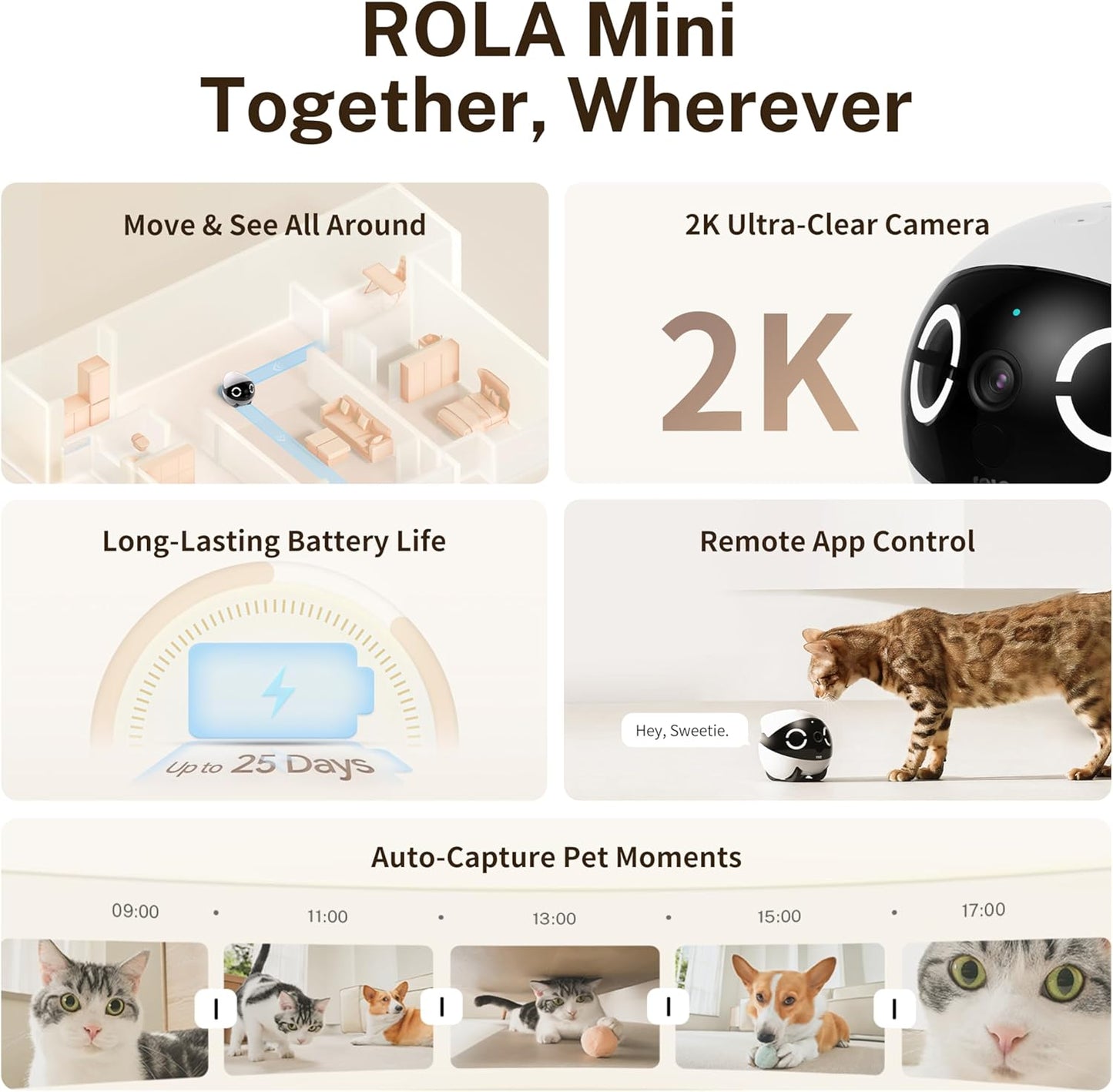 Enabot EBO ROLA Mini Smart Pet Camera Robot