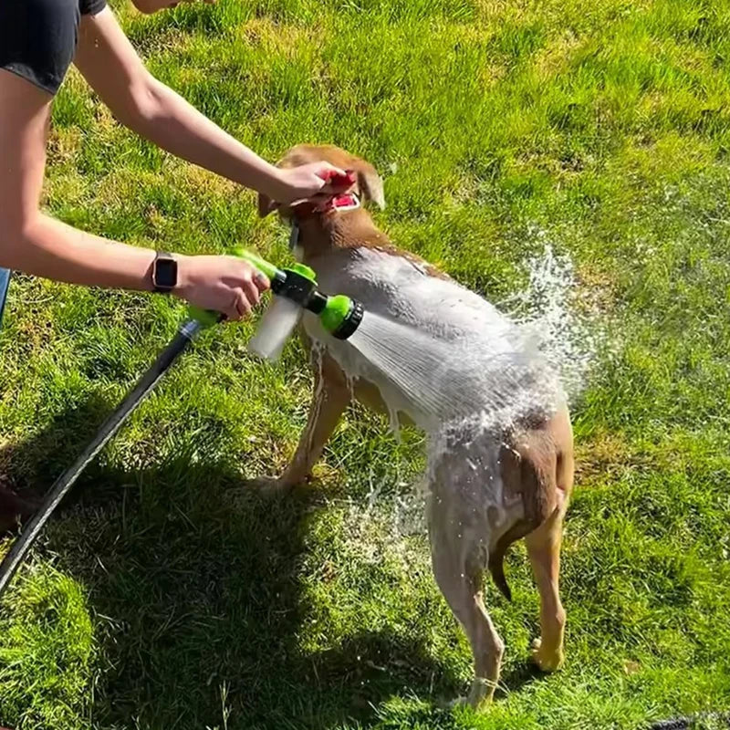 Dog Wash Nozzle with Soap Dispenser | Pet Bath Hose Sprayer