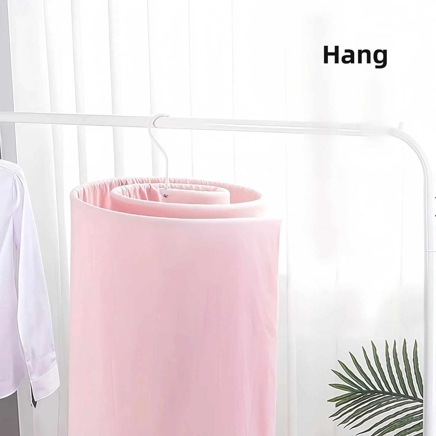 Spiral Clothes Drying Rack round Balcony Multi-Function Bed Sheet Quilt Drying Stand Simple Manual Height Adjustment