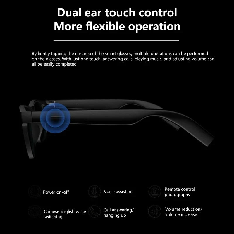 AI Smart Camera Glasses 8K Photo Recording Bluetooth5.4 Remote Control Touch Translator Voice Assistant Wireless Sunglass