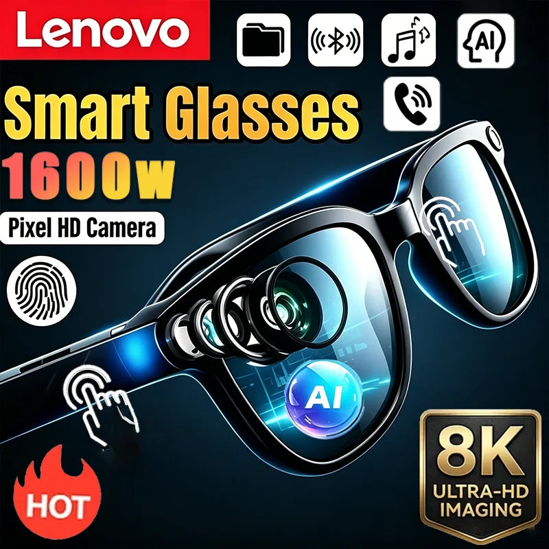 AI Smart Camera Glasses 8K Photo Recording Bluetooth5.4 Remote Control Touch Translator Voice Assistant Wireless Sunglass