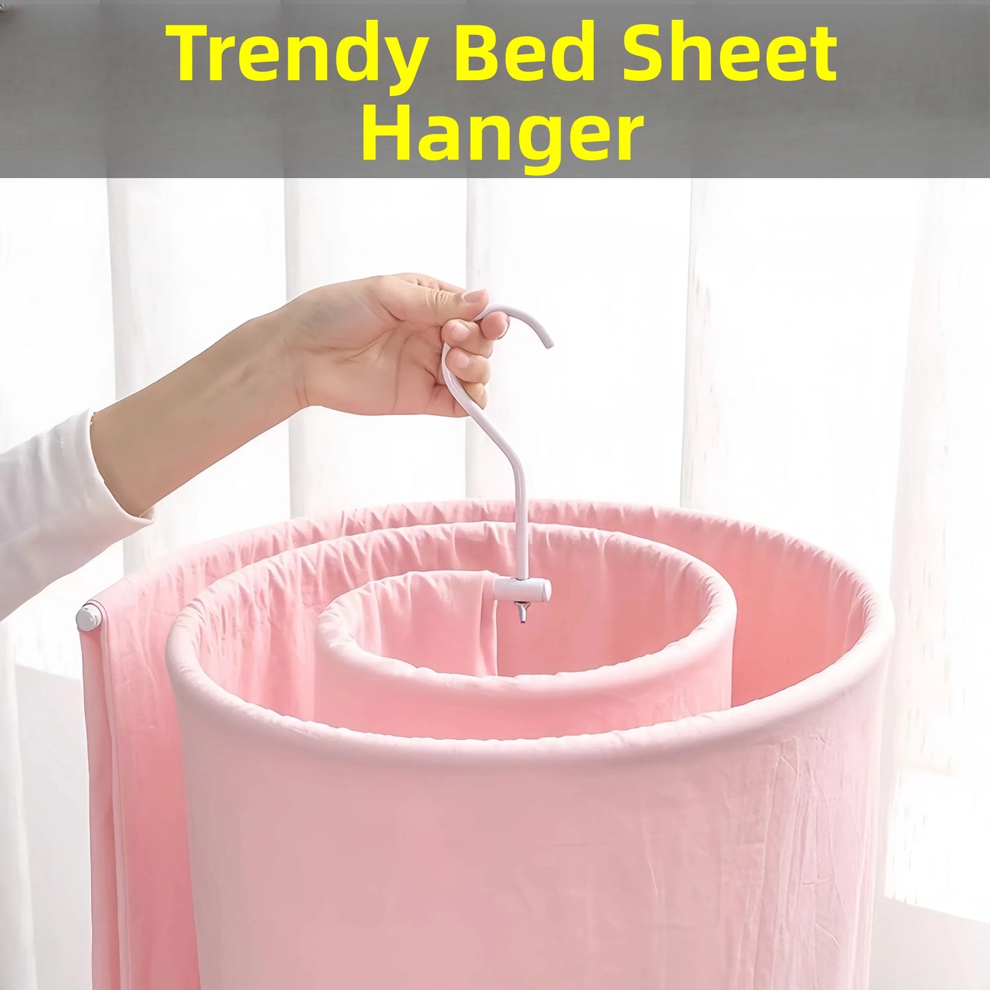 Spiral Clothes Drying Rack round Balcony Multi-Function Bed Sheet Quilt Drying Stand Simple Manual Height Adjustment